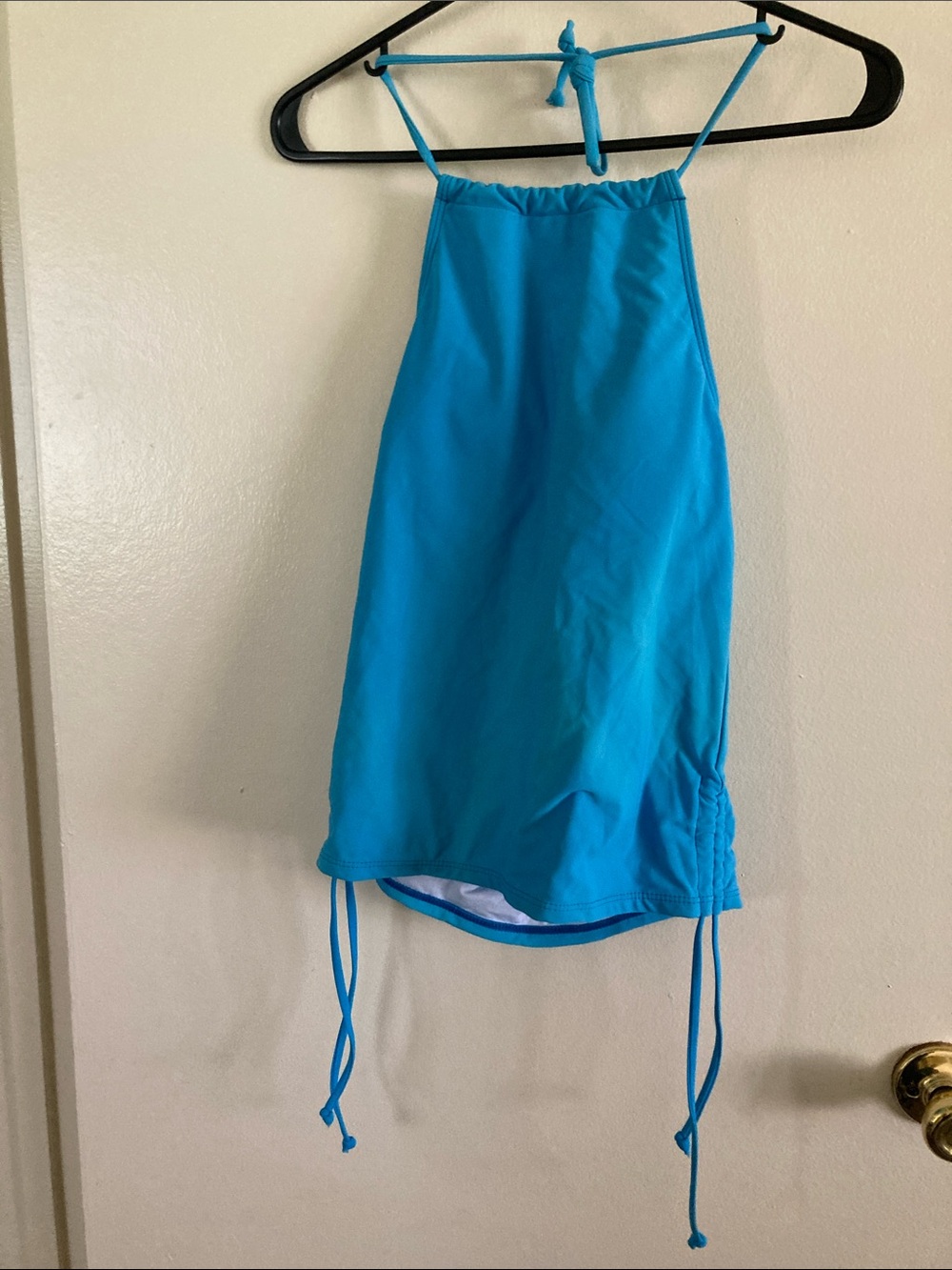 Halter Turquoise Swim Cover-Up with Side Drawstrings